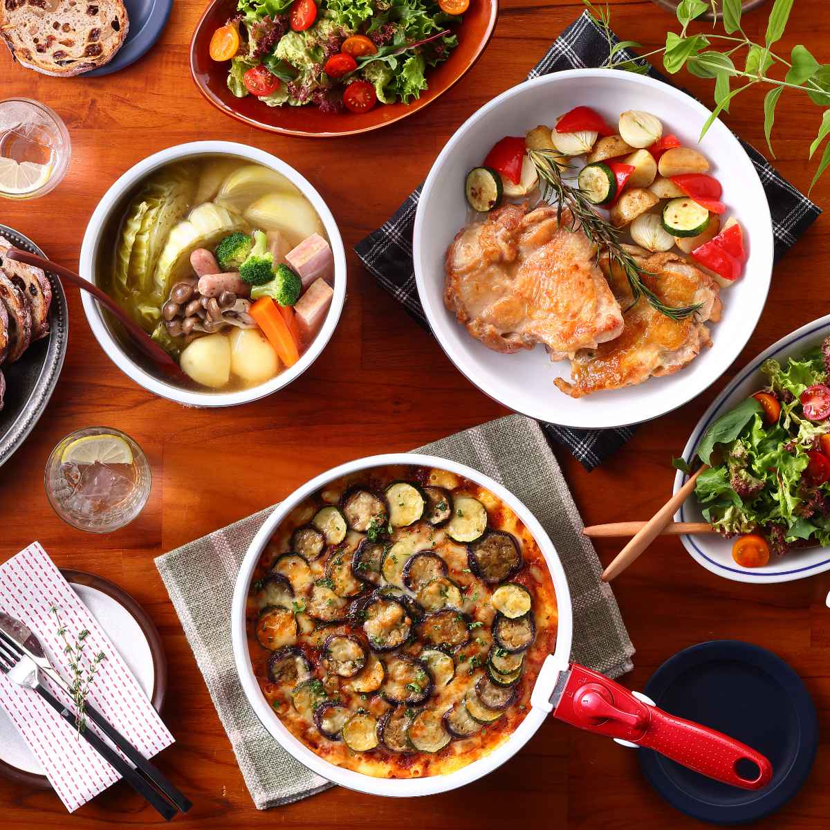 D＆S セラミックフライパン・鍋 6点セット IH対応 着脱ハンドル – ハウジー