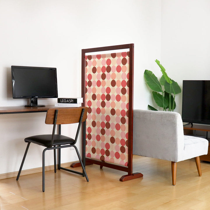 衝立 自立式1連衝立 ドット柄 高さ135cm -9