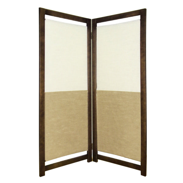 パーテーション リバーシブルパーテーション ホワイト＆ベージュ 2連 高さ135cm -1
