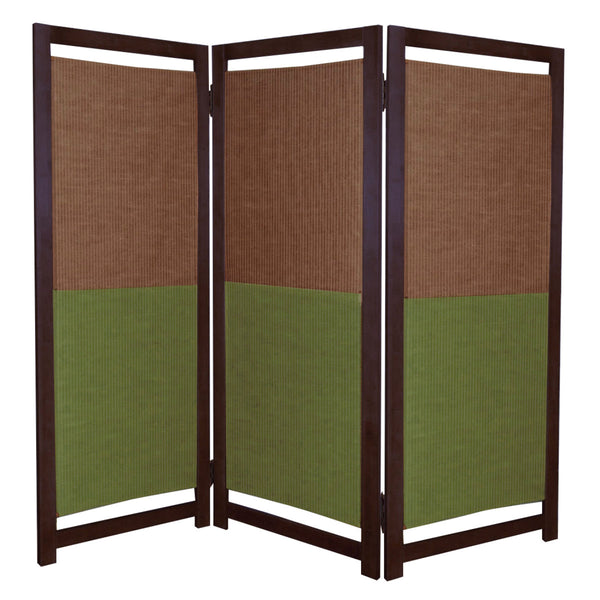 パーテーション リバーシブルパーテーション ダークブラウン＆グリーン 3連 高さ135cm