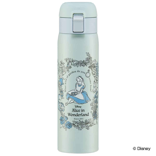 水筒 480ml ステンレス 直飲み ワンタッチ ふしぎの国のアリス