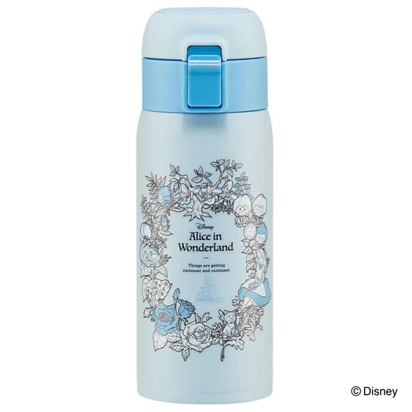 水筒 350ml ステンレス ワンタッチ 直飲み ふしぎの国のアリス