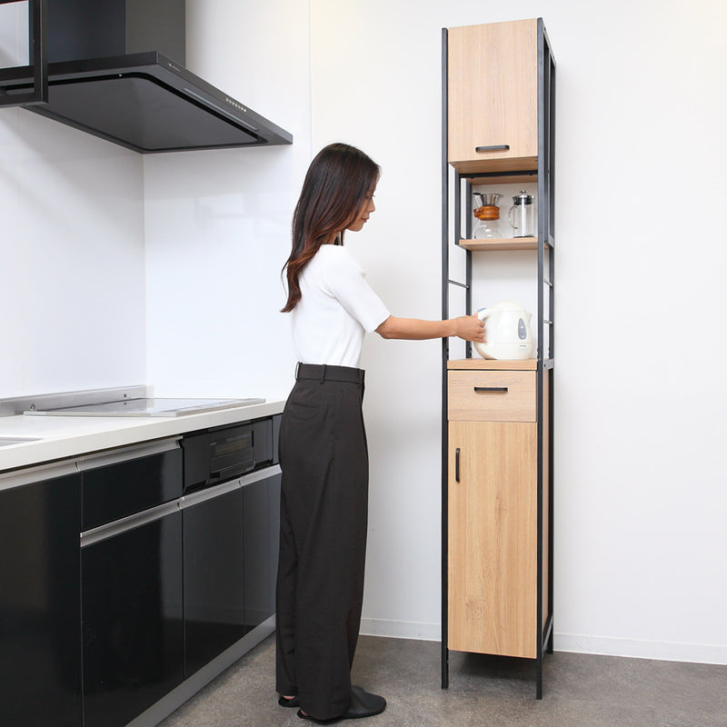 食器棚 ハイタイプ シンプルモダン スチールフレーム ART 幅30cm -15