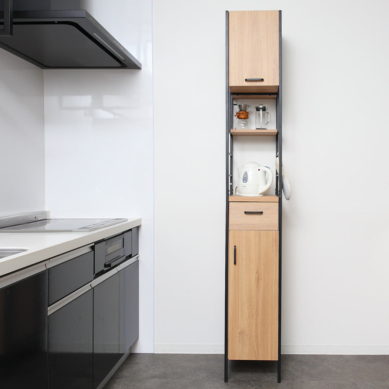 食器棚 ハイタイプ シンプルモダン スチールフレーム ART 幅30cm