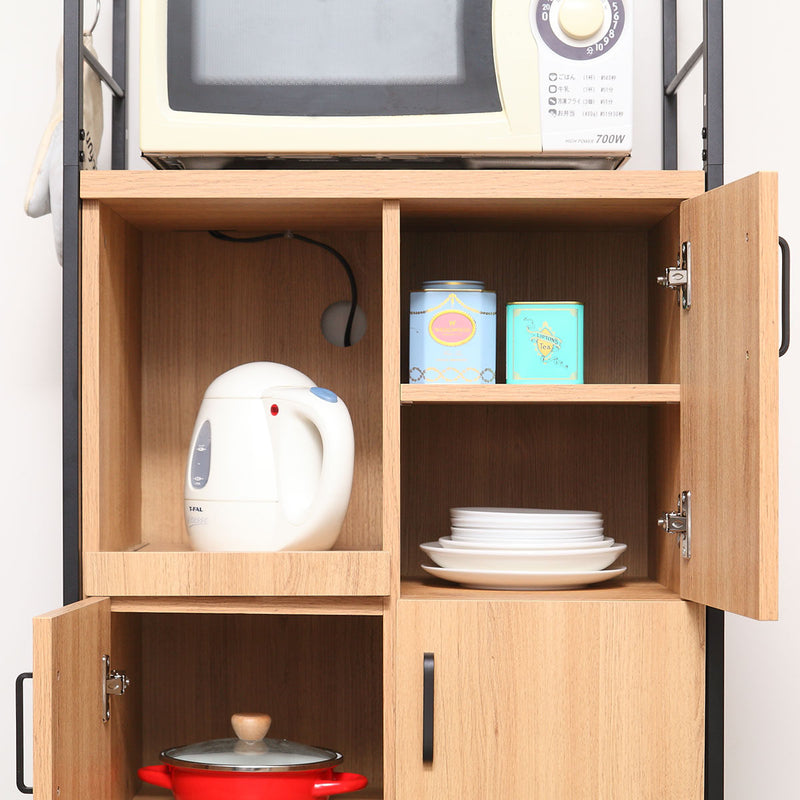 食器棚 ハイタイプ シンプルモダン スチールフレーム ART 幅60cm -11