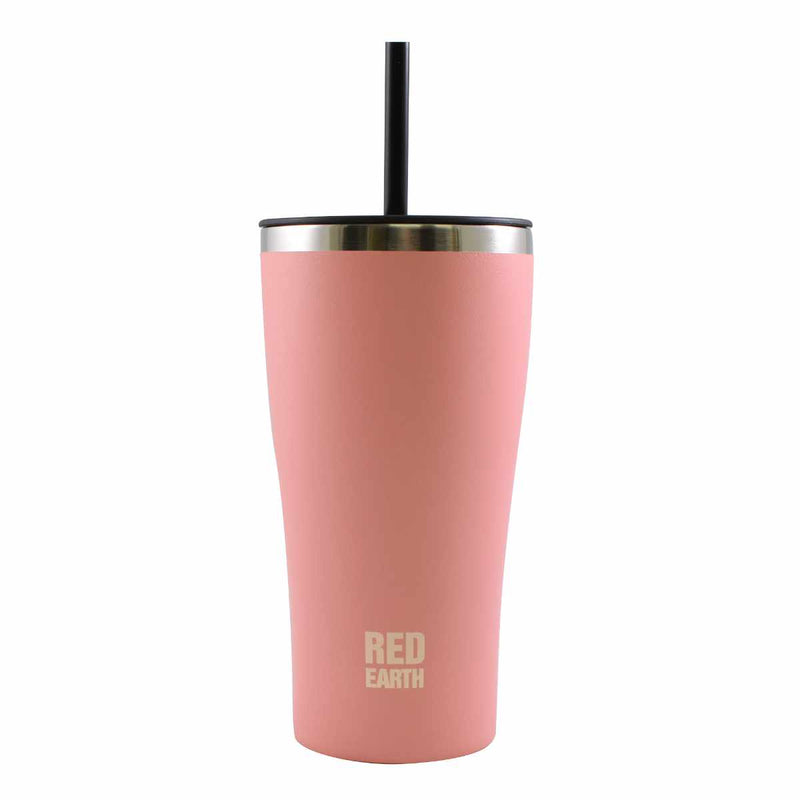 タンブラー 500ml ストロー付き フタ付き RED EARTH ステンレス