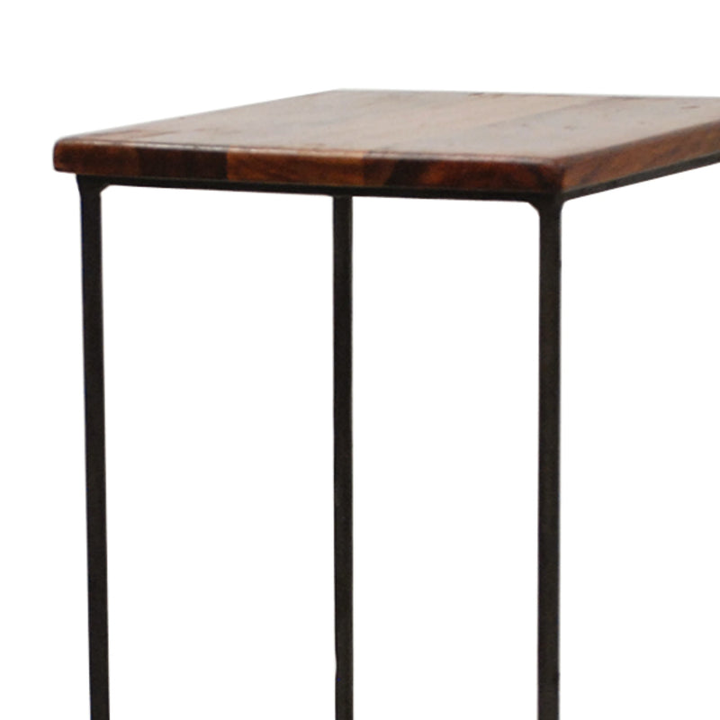 サイドテーブル 幅25cm 木製 ラック アイアン