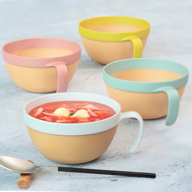 スープカップ 460ｍｌ MUSUBI 山中塗 プラスチック ナチュラルブラウン