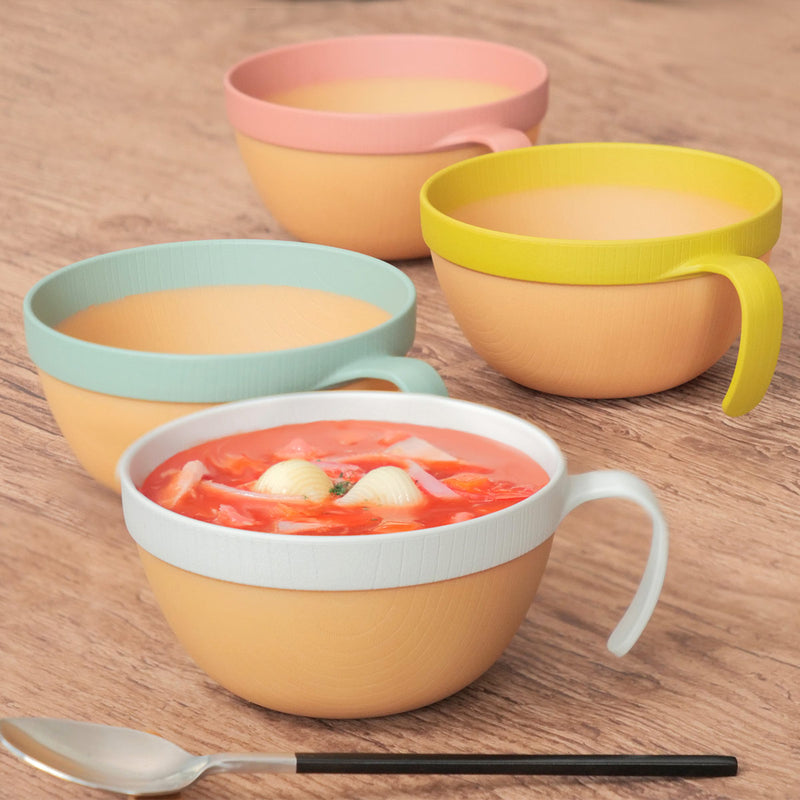 スープカップ 460ｍｌ MUSUBI 山中塗 プラスチック ナチュラルブラウン