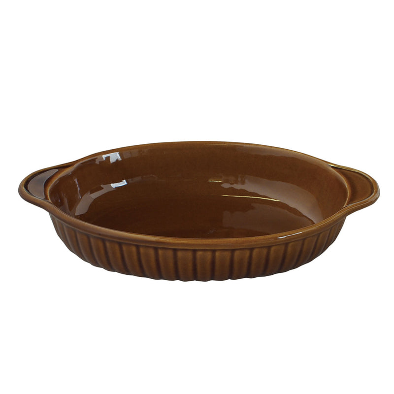 グラタン皿 オーバル 21cm 立筋 耐熱 陶器 萬古焼