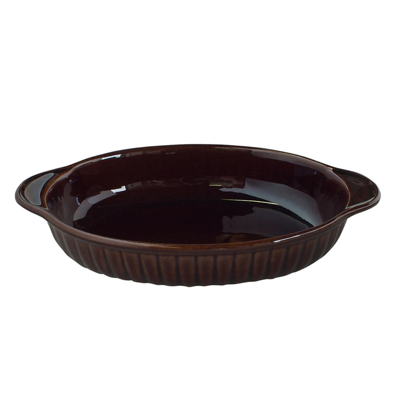 グラタン皿 オーバル 21cm 立筋 耐熱 陶器 萬古焼