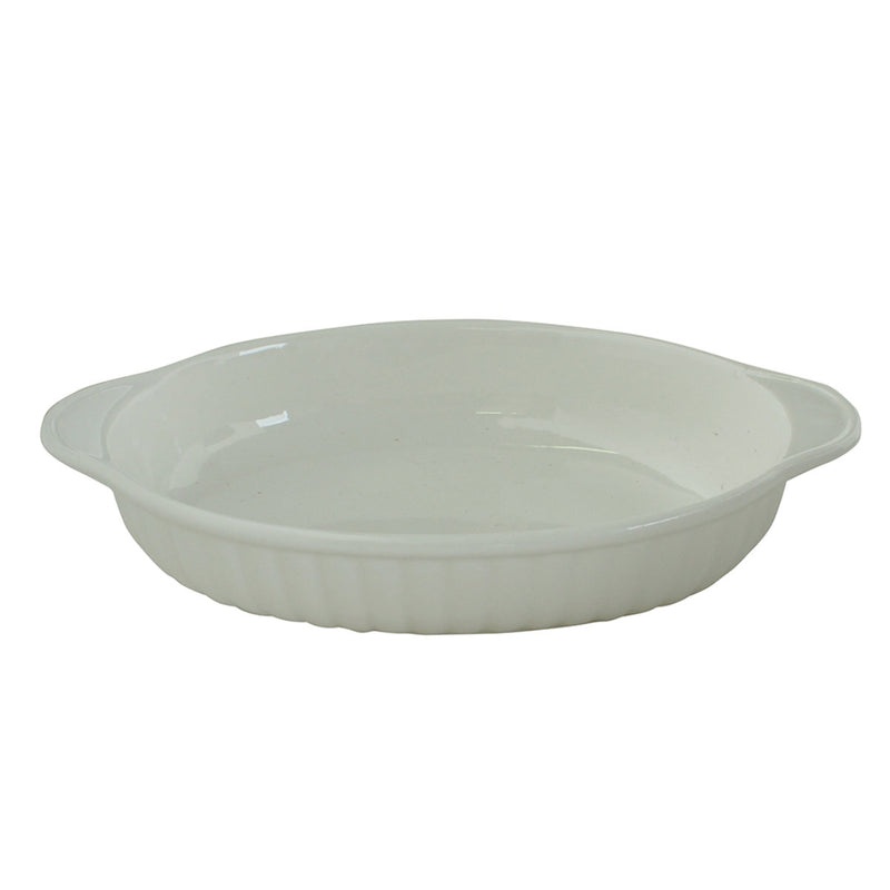 グラタン皿 オーバル 21cm 立筋 耐熱 陶器 萬古焼 -1