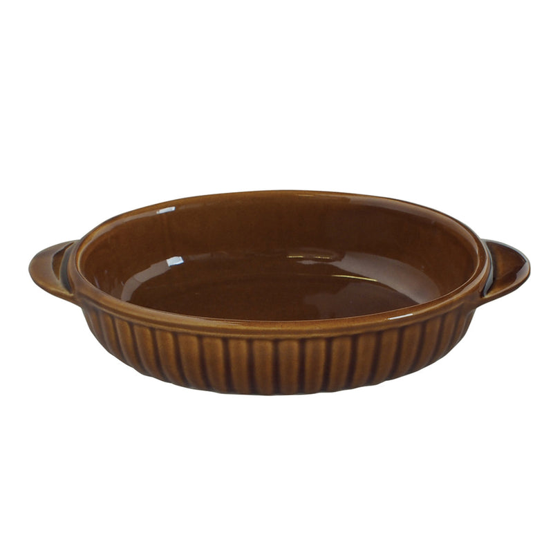 グラタン皿 オーバル 19cm 立筋 耐熱 陶器 萬古焼