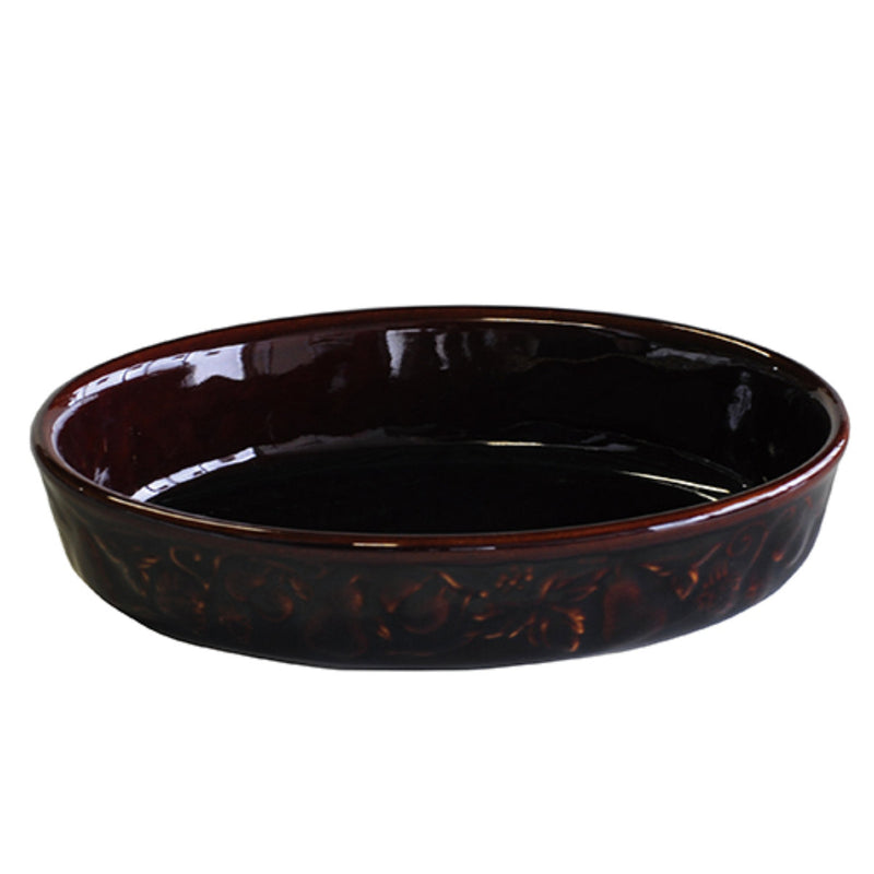 グラタン皿 一人用 19cm S 楕円 レリーフグラタン 陶器 -1