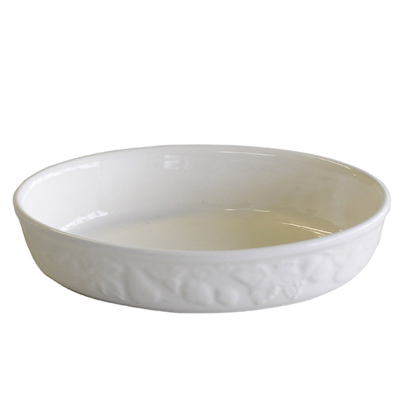 グラタン皿 一人用 19cm S 楕円 レリーフグラタン 陶器