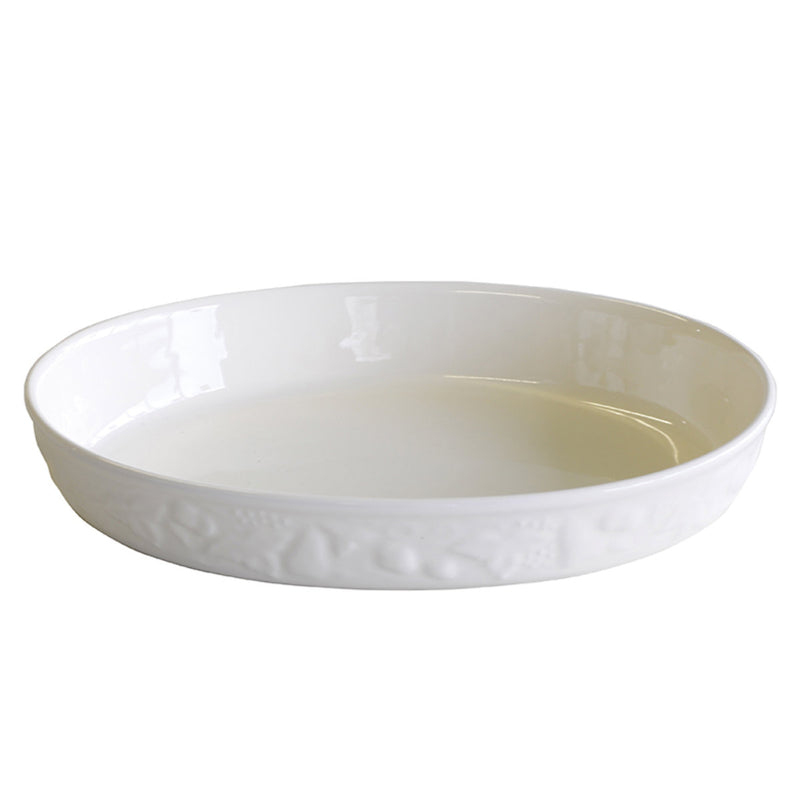 グラタン皿 30cm LL 楕円 レリーフグラタン 陶器