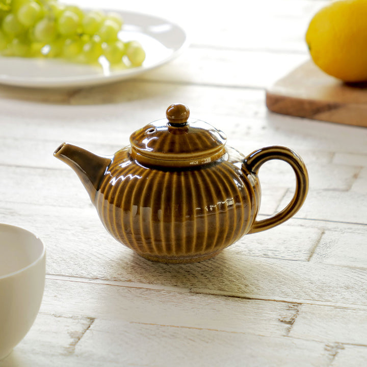 急須 350ml 炭化 粉引 陶器 萬古焼 -2