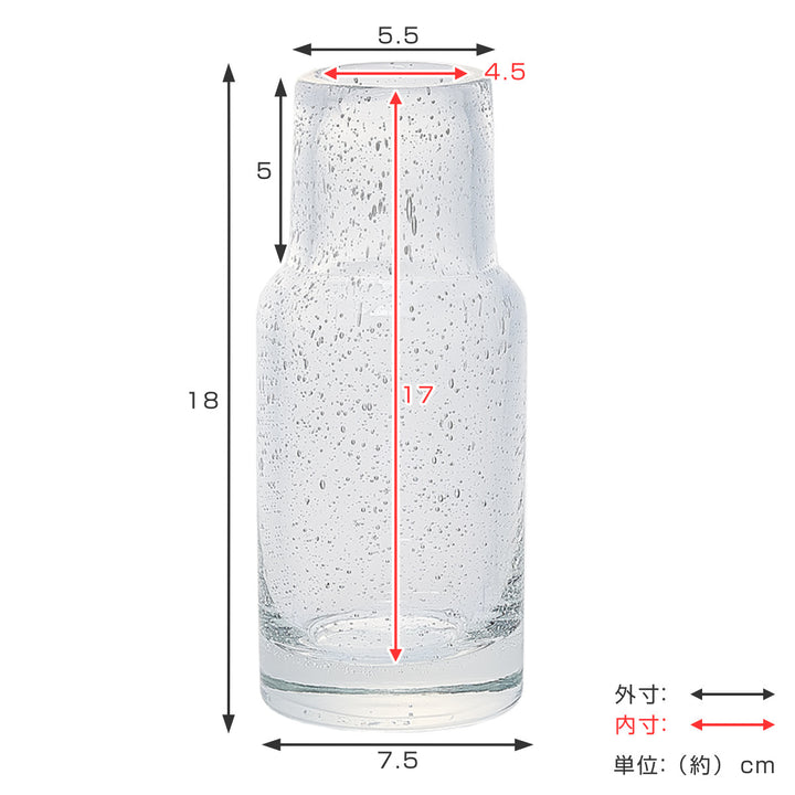 花瓶 DGボトルベース 直径7.5×高さ18cm クリアー ガラス -4