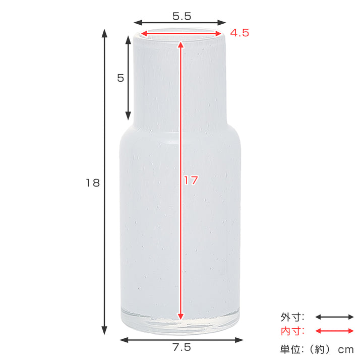花瓶 DGボトルベース 直径7.5×高さ18cm ホワイト ガラス -4