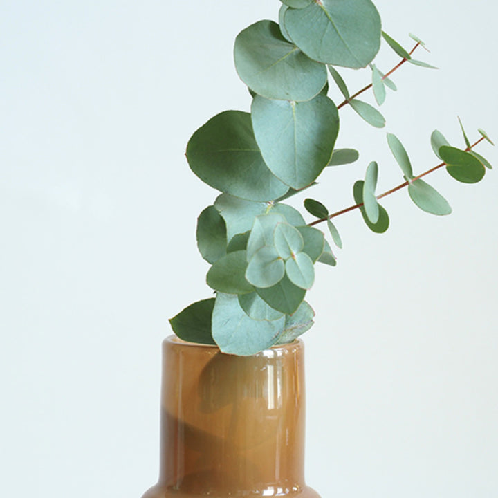 花瓶 DGボトルベース 直径7.5×高さ18cm ホワイトブラウン ガラス -8