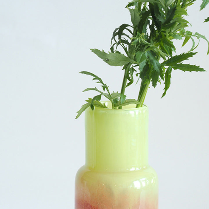 花瓶 DGボトルベース 直径7.5×高さ18cm ピンクグリーン ガラス -7