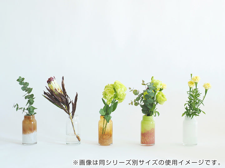 花瓶 DGボトルベース 直径7.5×高さ18cm ピンクグリーン ガラス -10