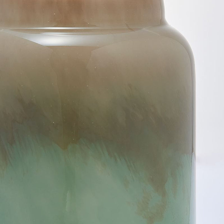 花瓶 DGボトルベース 直径11.5×高さ15cm グリーンブラウン ガラス -5