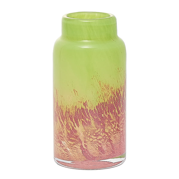 花瓶 DGボトルベース 直径7.5×高さ15.5cm ピンクグリーン ガラス