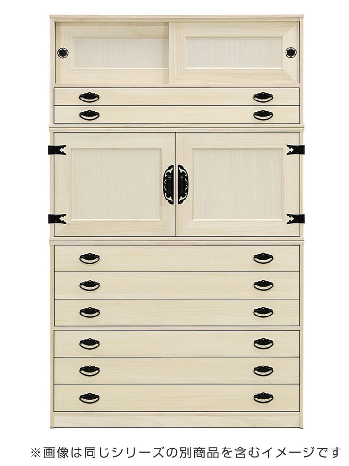 総桐 組み合わせタンス 上置き 扉盆タイプ 日本製 幅100cm -9