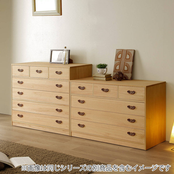 総桐隠しキャスター付チェスト4段柿渋染め日本製幅100cm