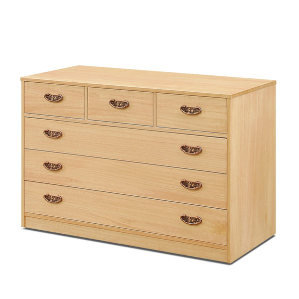 総桐隠しキャスター付チェスト4段柿渋染め日本製幅100cm