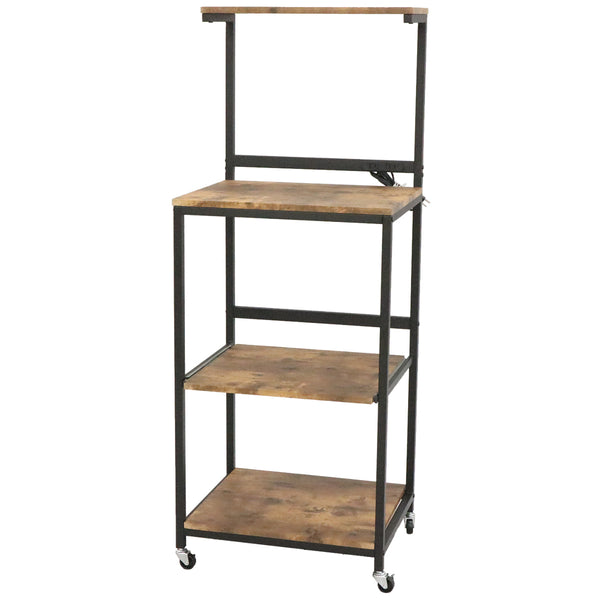 レンジラック ハイタイプ ヴィンテージ調 スライド棚付 幅54cm