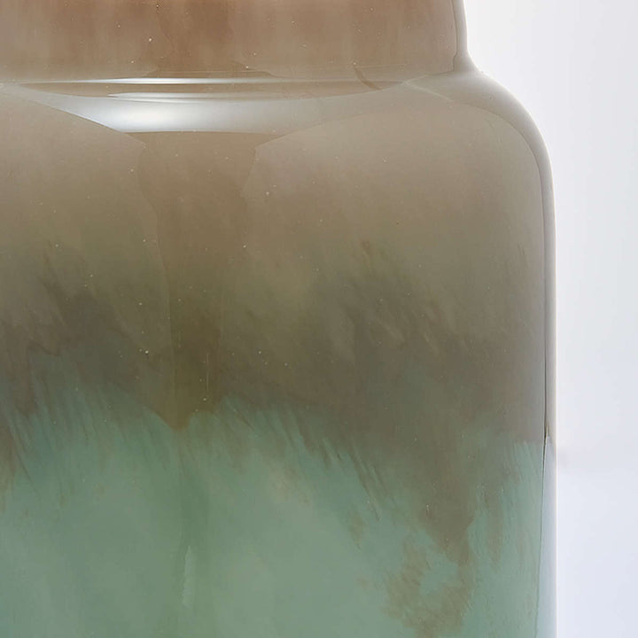 花瓶 DGボトルベース 直径13×高さ17.5cm グリーンブラウン ガラス -4