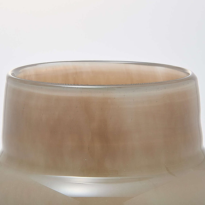 花瓶 DGボトルベース 直径13×高さ17.5cm グリーンブラウン ガラス -5