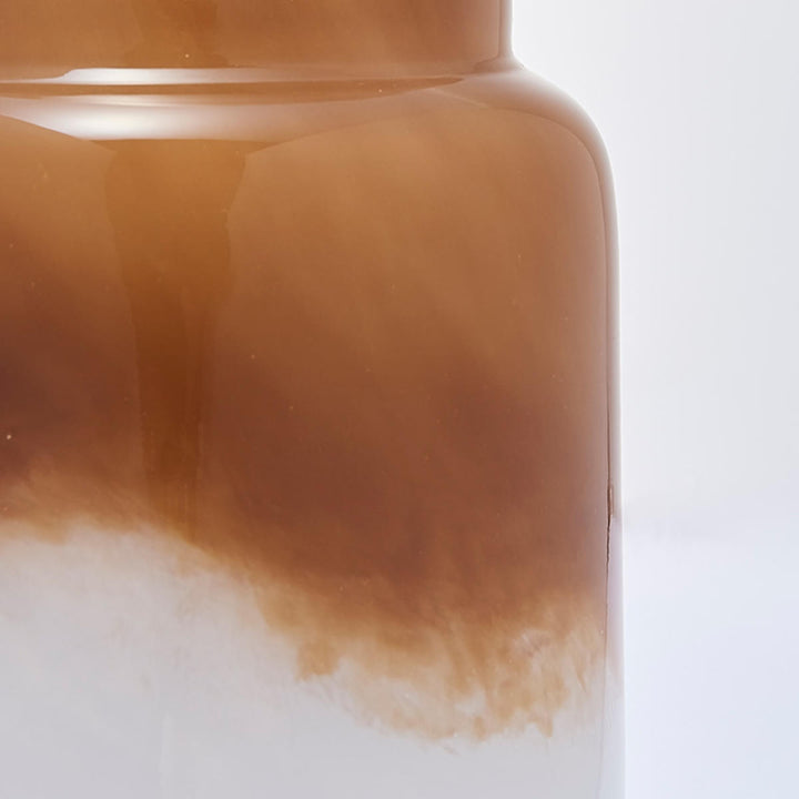 花瓶 DGボトルベース 直径13×高さ17.5cm ホワイトブラウン ガラス -4