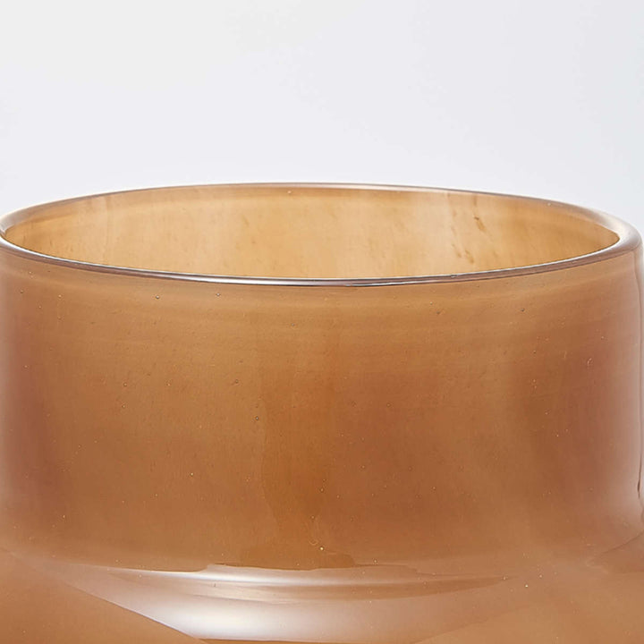 花瓶 DGボトルベース 直径13×高さ17.5cm ホワイトブラウン ガラス -5