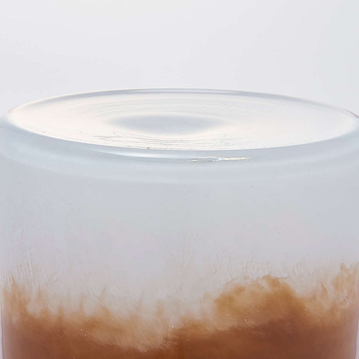 花瓶 DGボトルベース 直径13×高さ17.5cm ホワイトブラウン ガラス -6