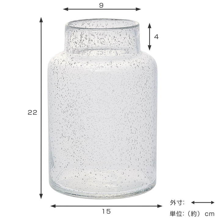 花瓶 DGボトルベース 直径15×高さ22cm クリアー ガラス -3