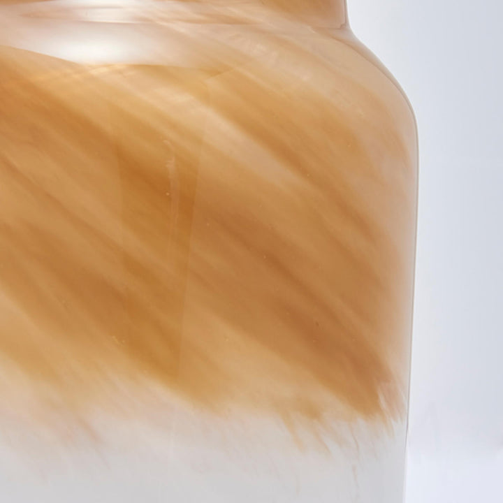 花瓶 DGボトルベース 直径15×高さ22cm ホワイトブラウン ガラス -4