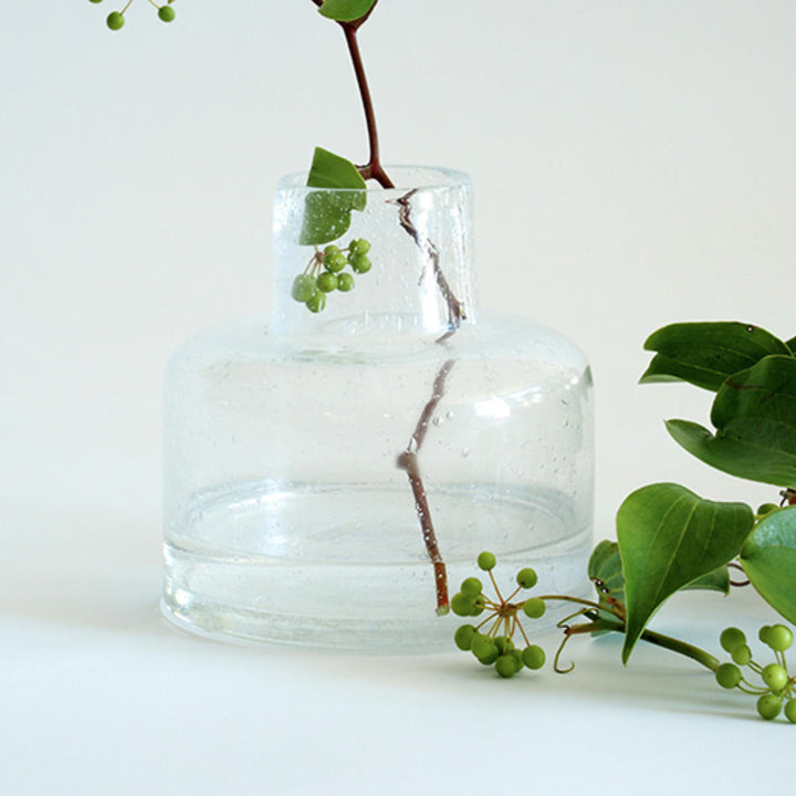 花瓶 DGボトルベース 直径15×高さ15cm クリアー ガラス -12