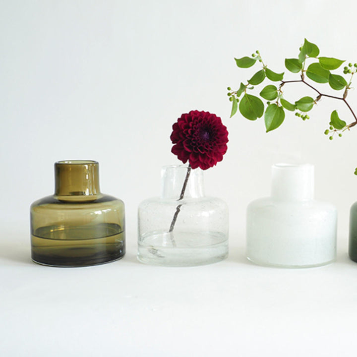 花瓶 DGボトルベース 直径15×高さ15cm クリアー ガラス -13