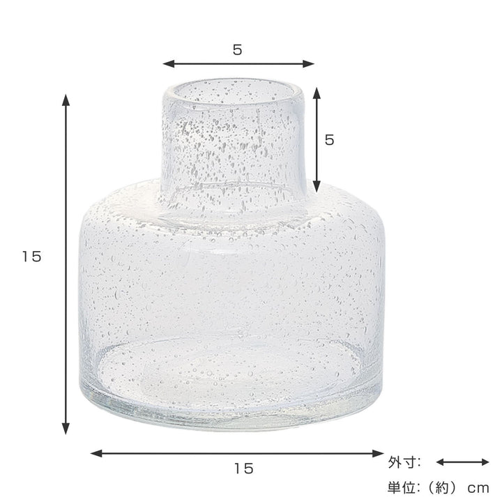 花瓶 DGボトルベース 直径15×高さ15cm クリアー ガラス -4