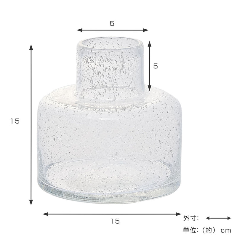 花瓶 DGボトルベース 直径15×高さ15cm クリアー ガラス