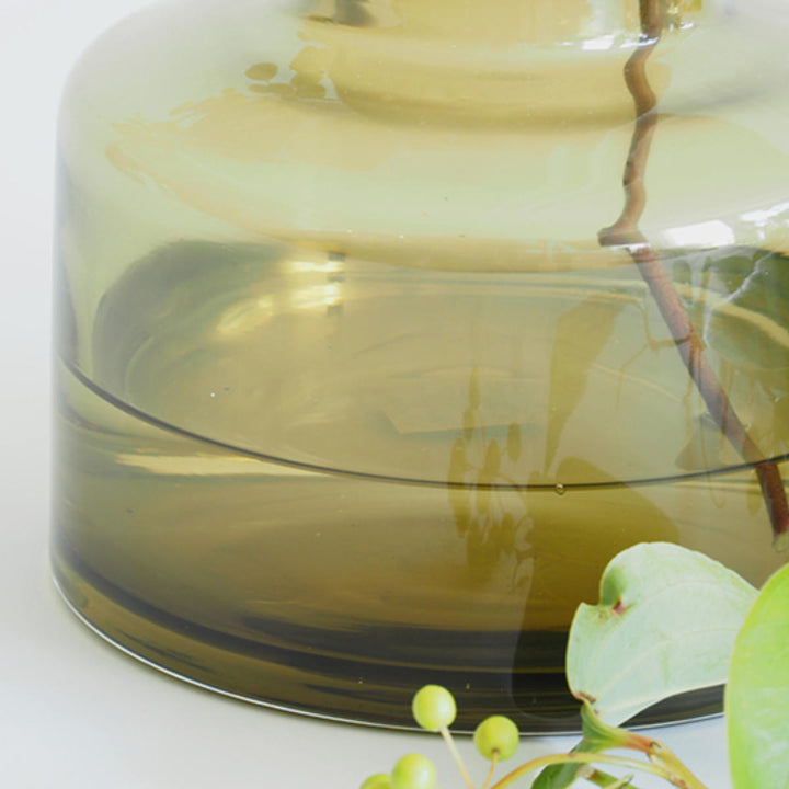 花瓶 DGボトルベース 直径15×高さ15cm フォレストグリーン ガラス -11