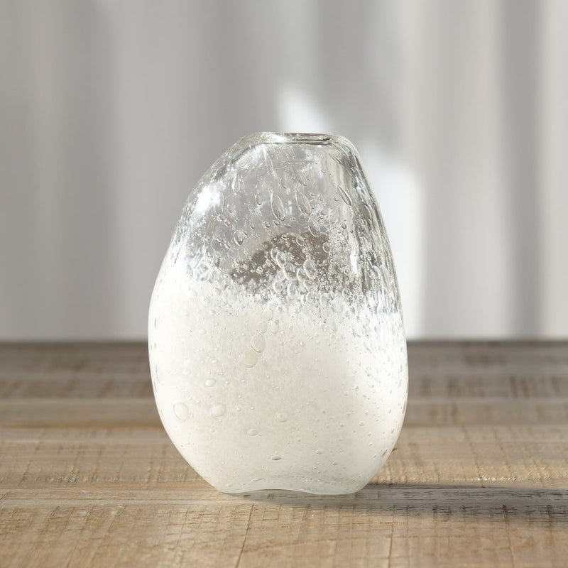 花瓶 DGマコベース 幅10×奥行6.5×高さ13.5cm クリアホワイト ガラス -5