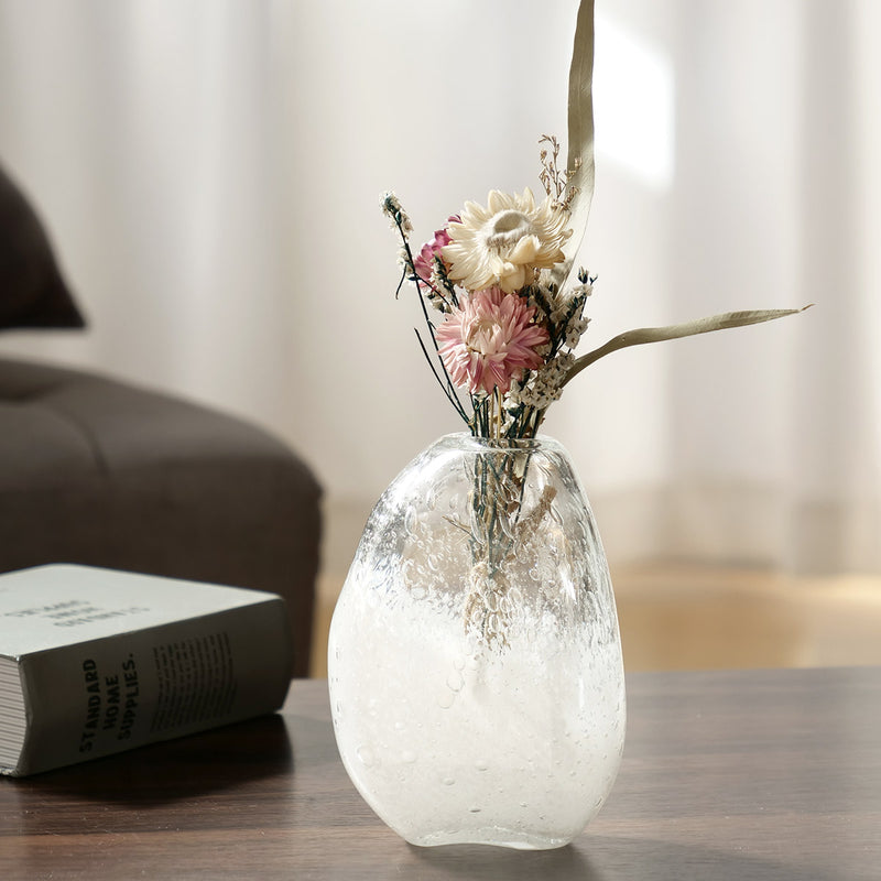 花瓶 DGマコベース 幅10×奥行6.5×高さ13.5cm クリアホワイト ガラス -7