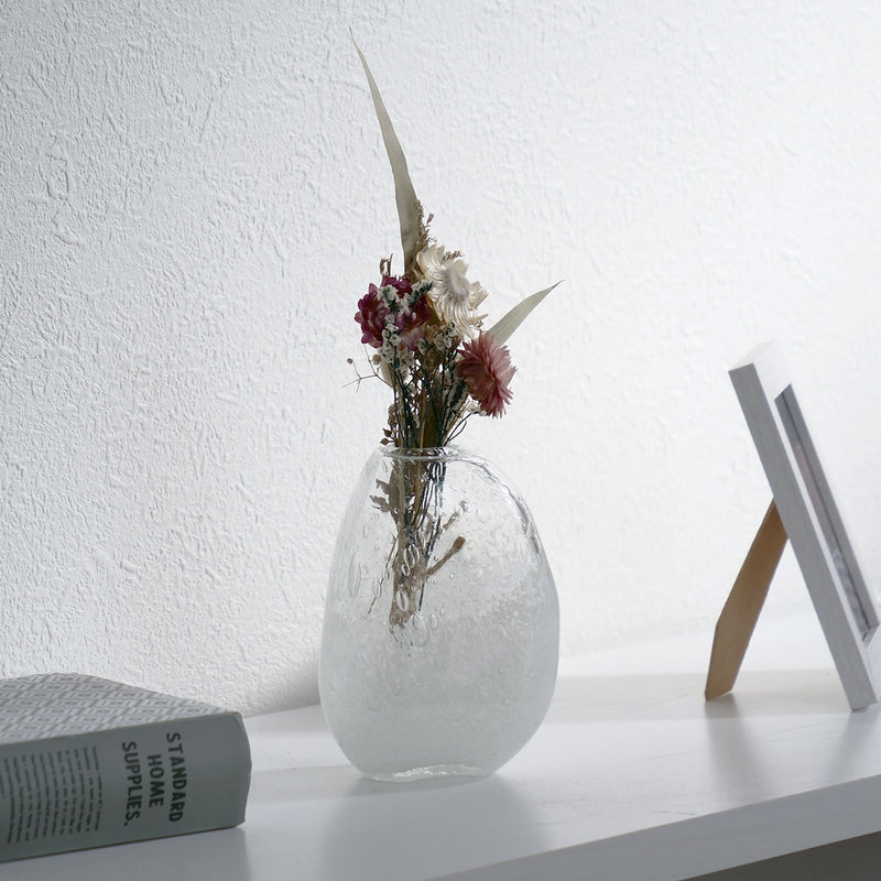 花瓶 DGマコベース 幅10×奥行6.5×高さ13.5cm クリアホワイト ガラス -8