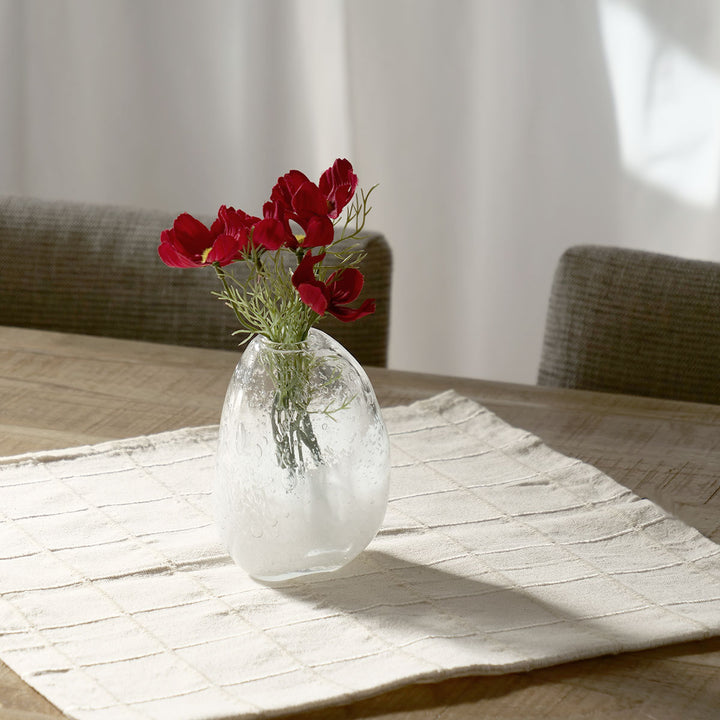 花瓶 DGマコベース 幅10×奥行6.5×高さ13.5cm クリアホワイト ガラス -9