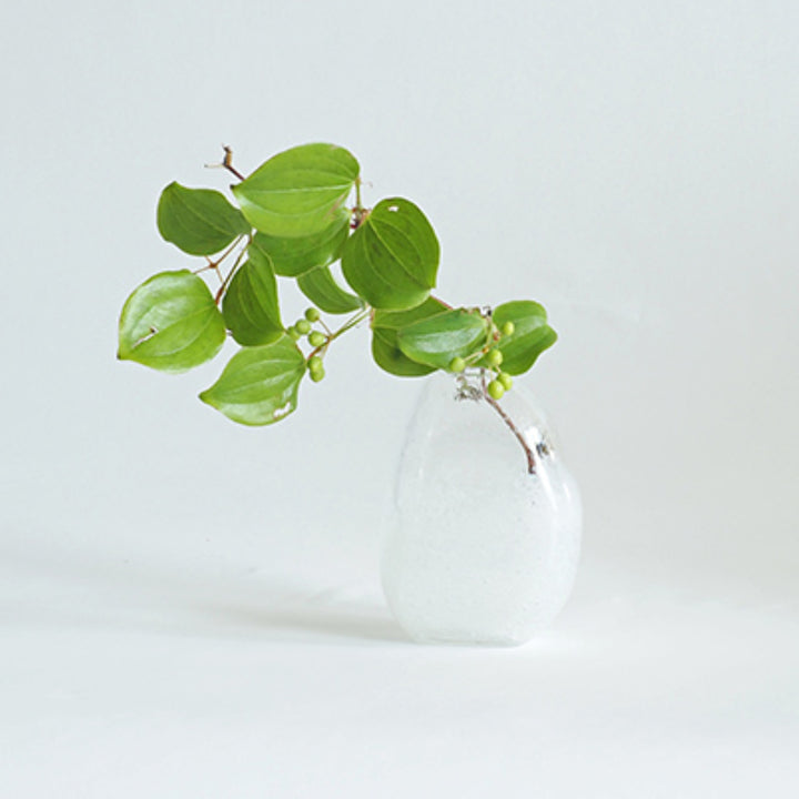 花瓶 DGマコベース 幅10×奥行6.5×高さ13.5cm クリアホワイト ガラス -10