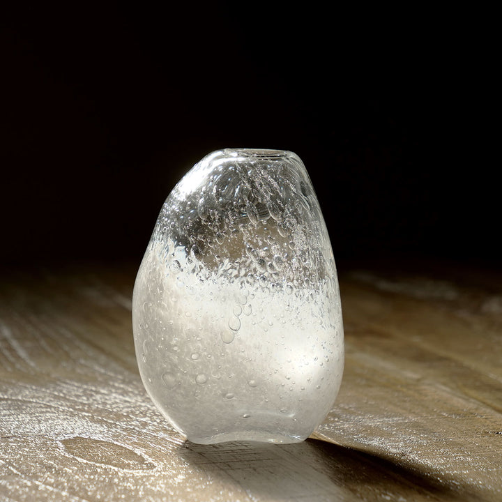 花瓶 DGマコベース 幅10×奥行6.5×高さ13.5cm クリアホワイト ガラス -11